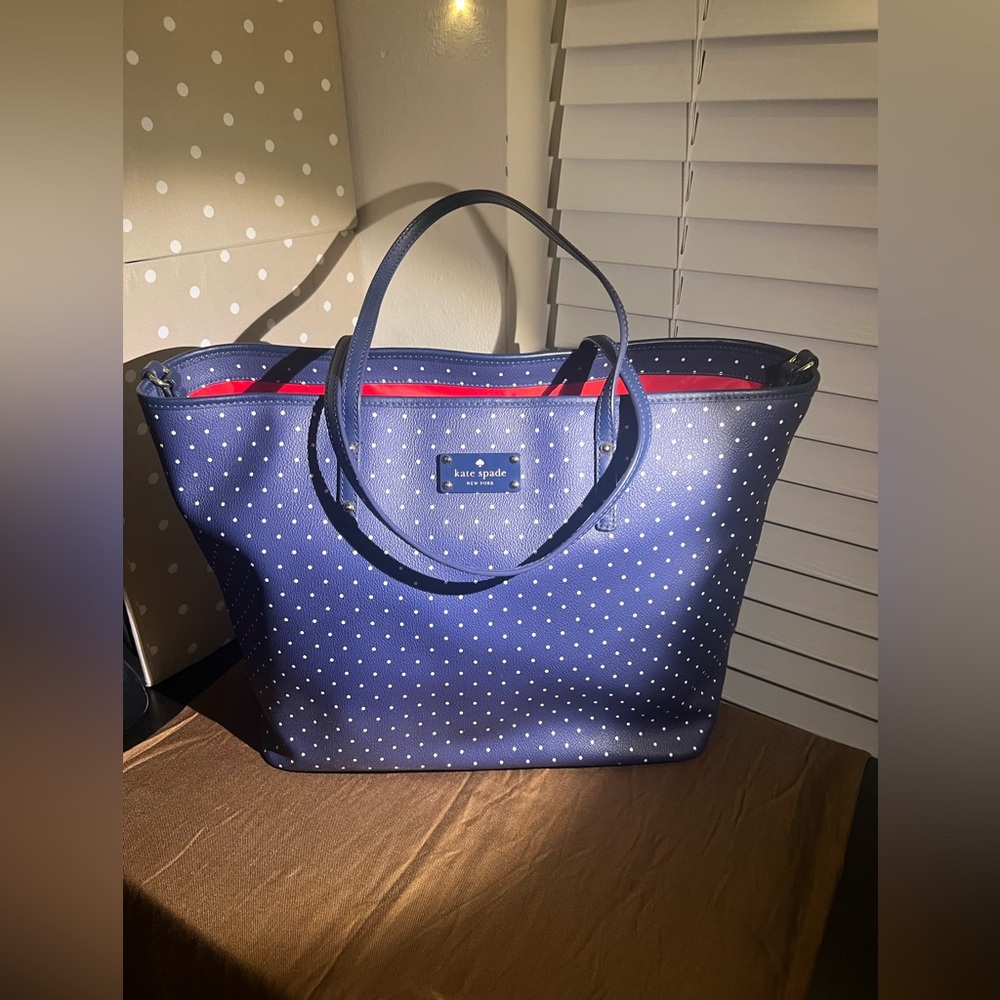 Kate Spade Navy/White Polka Dots Tote/Diaper Bag - Great Condition, NCO